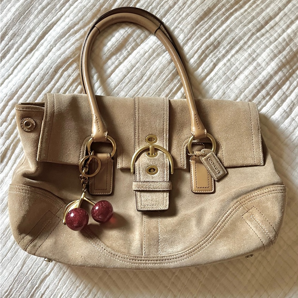 Tan Suede Soho Coach Bag